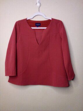Avon Lane Blouse Women S Long Sleeve Layered Back Career Classic Red